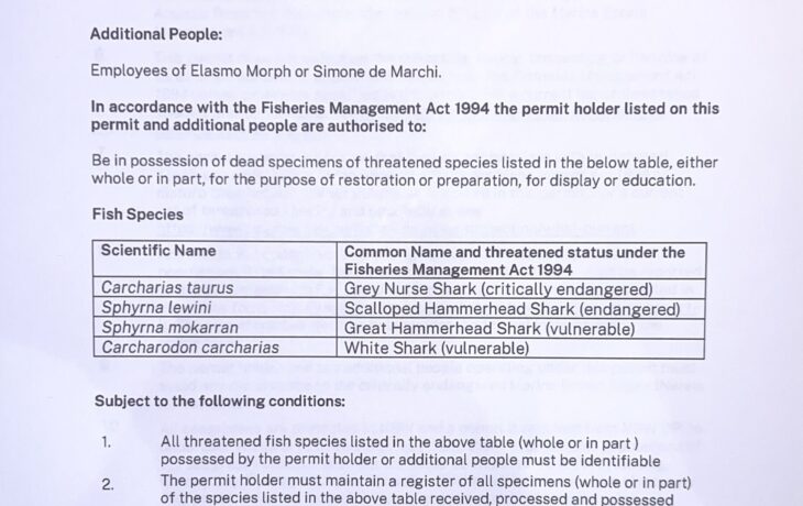 Department of Primary Industry Fisheries s37 permit
